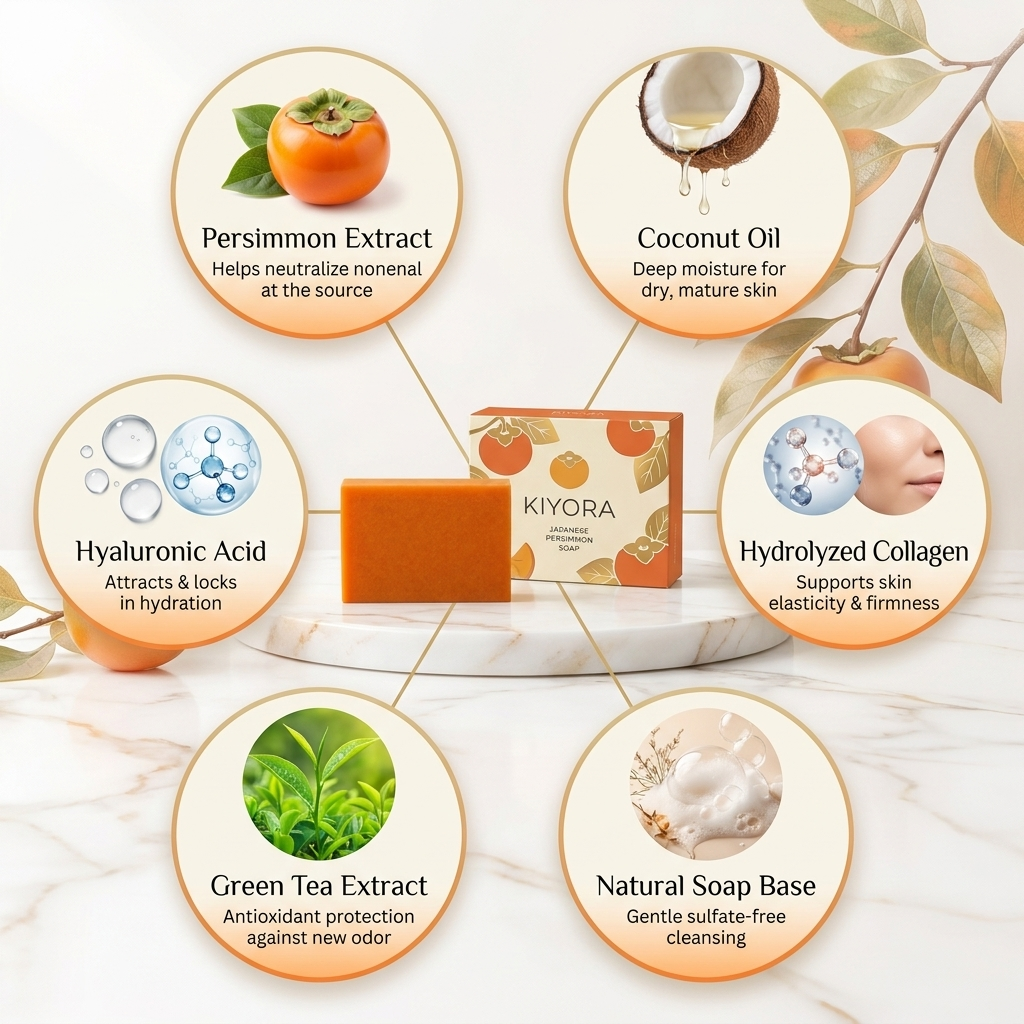 Deodorizing Persimmon Soap — For Aging Body Odor