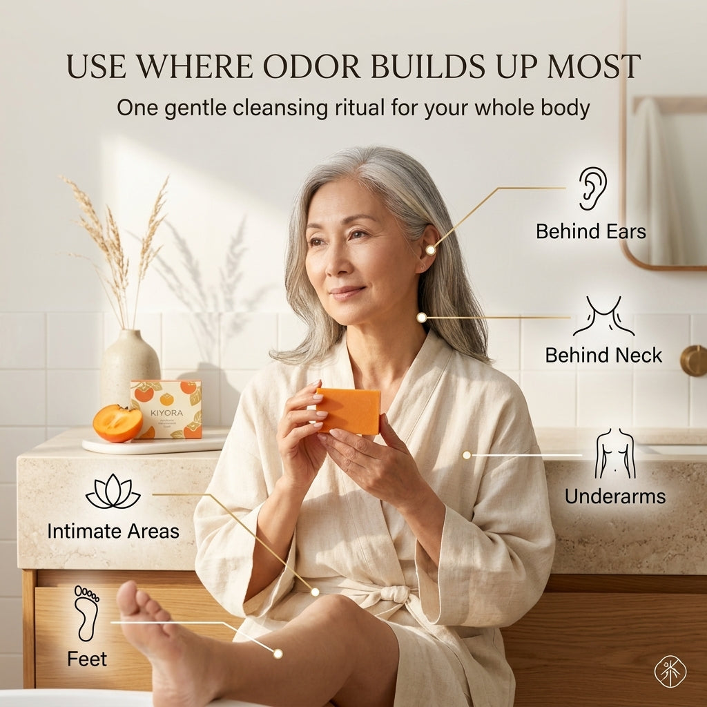 Deodorizing Persimmon Soap — For Aging Body Odor